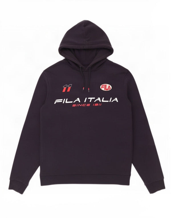 Fila Pull à Capuche Graphique Homme Bleu Marine Moyen Coton Colorblock