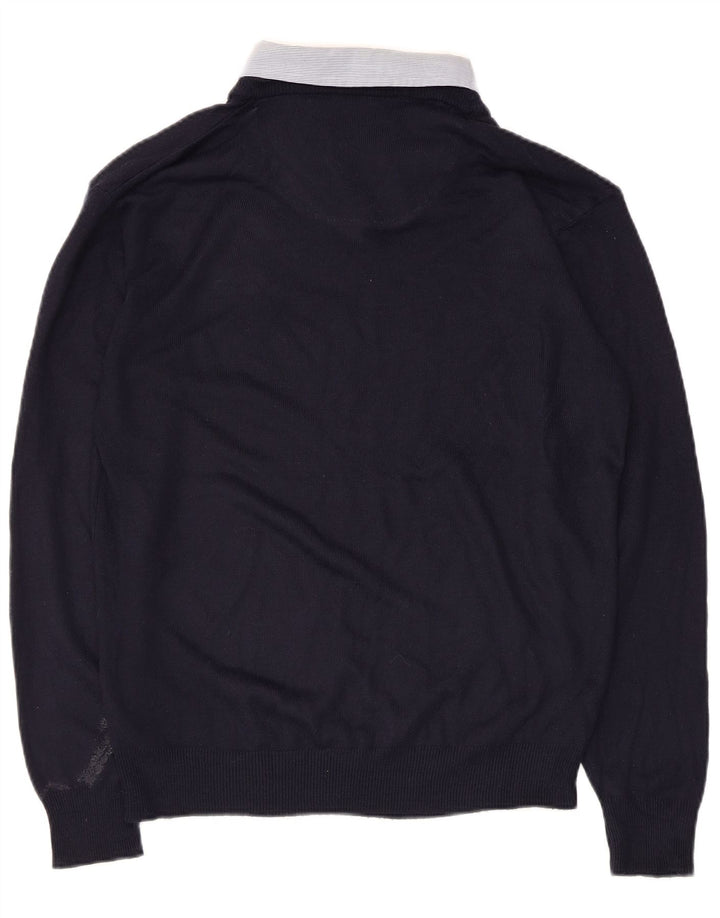 Pierre Cardin Pull Col V Homme Bleu Marine Moyen Acrylique