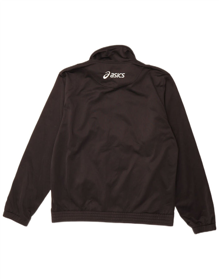 Asics Veste de survêtement pour homme Large Noir Colorblock Polyester