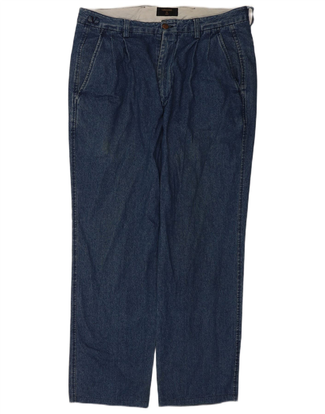 Valentino Femme Jean Droit W36 L31 Bleu Coton