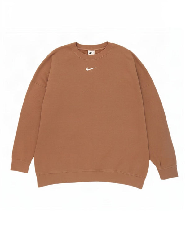 Nike Sweat-shirt surdimensionné pour femme UK 16 Grand coton marron