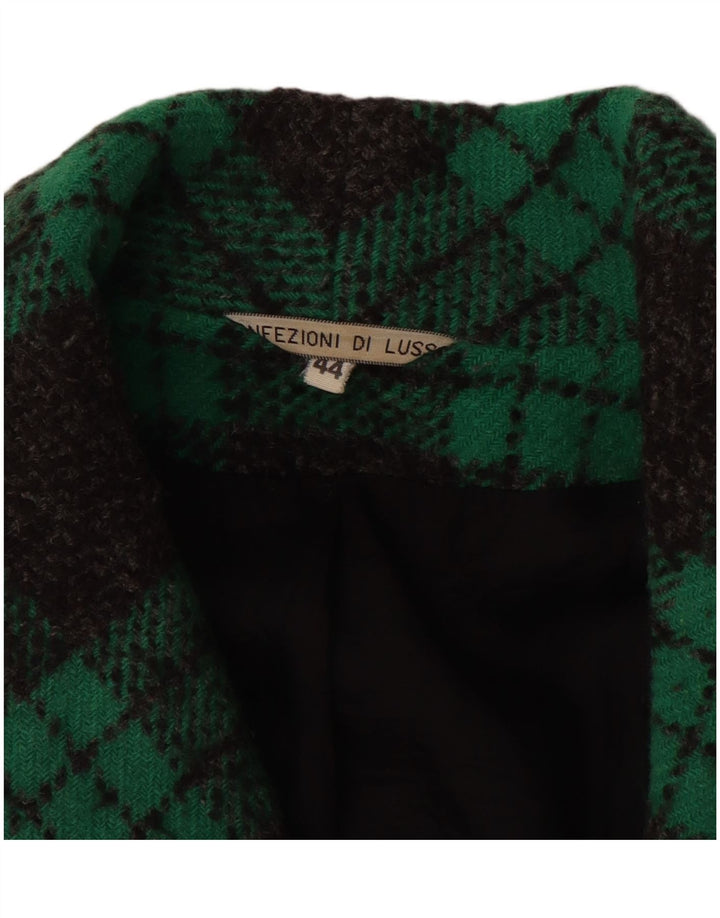 Confezioni Di Lusso Manteau croisé femme IT 44 carreaux vert moyen