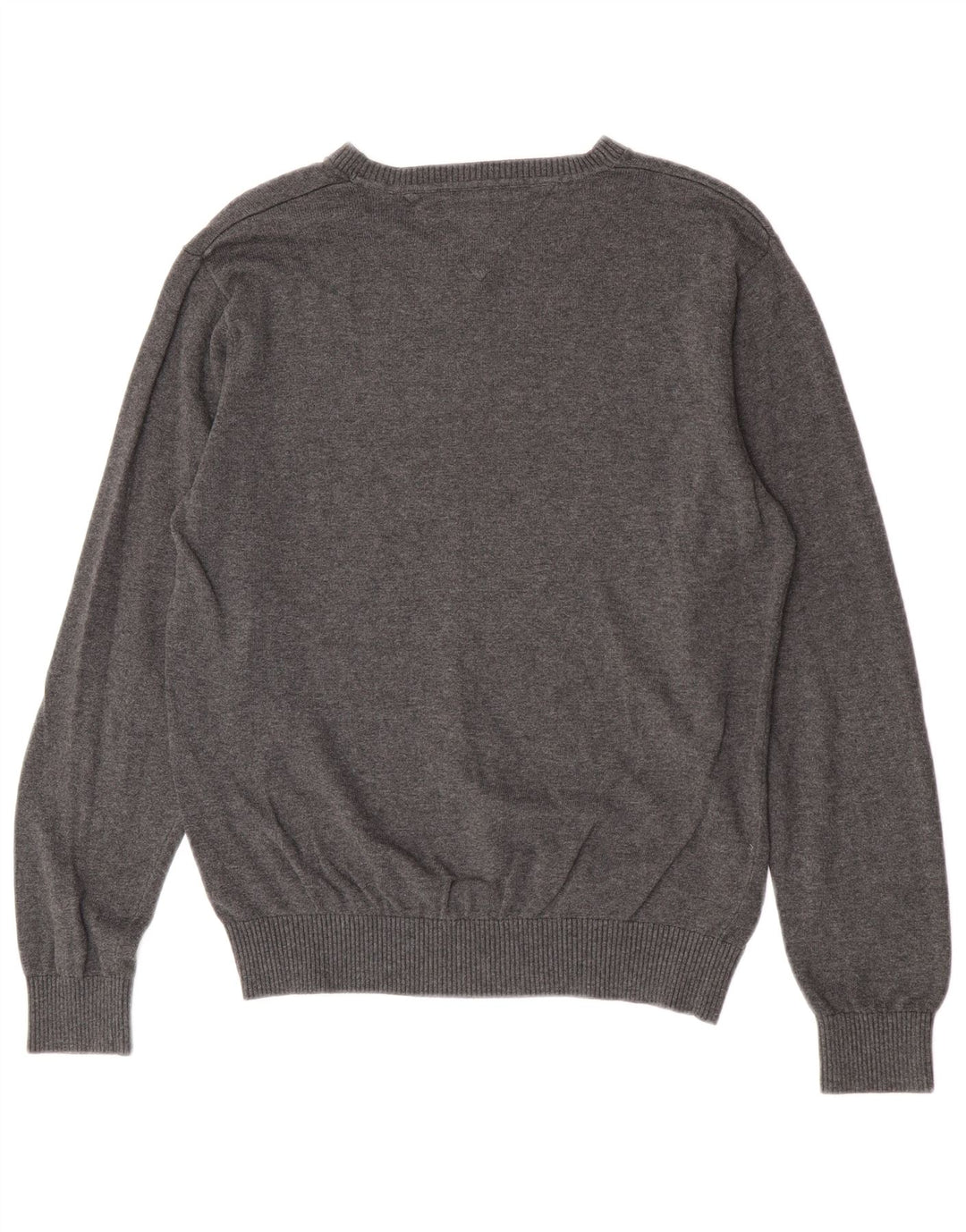Tommy Hilfiger Pull Col V Homme Gris Moyen Coton