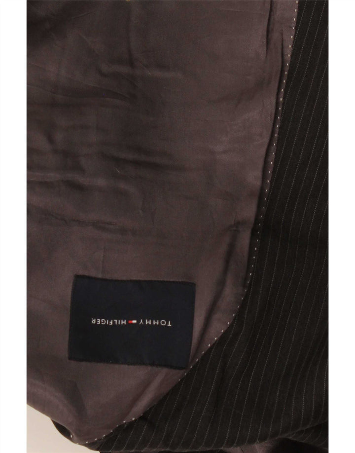 Tommy Hilfiger Veste blazer à 2 boutons pour homme UK 40 Grande laine à fines rayures noires