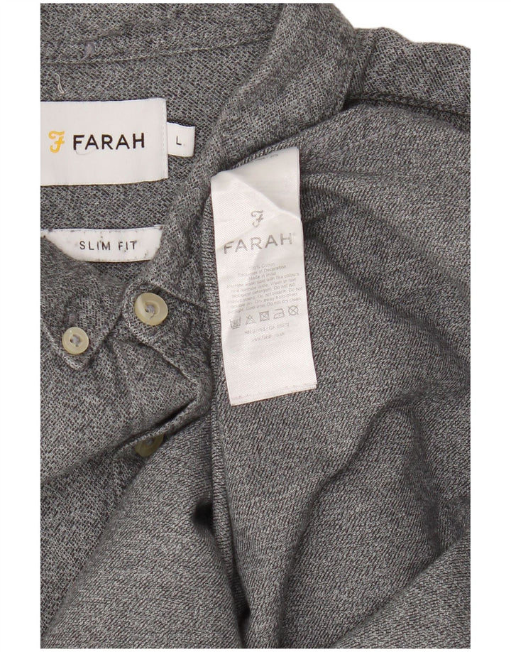 Farah Chemise Slim Fit Homme Gris Coton