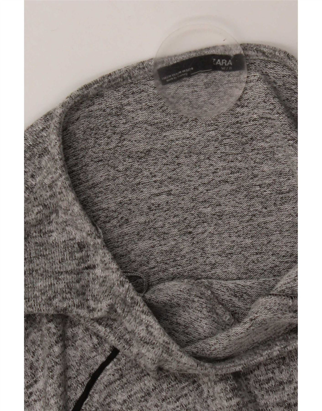 Zara Femme Haut Oversize Manches 3/4 UK 14 Gris Moyen Moucheté