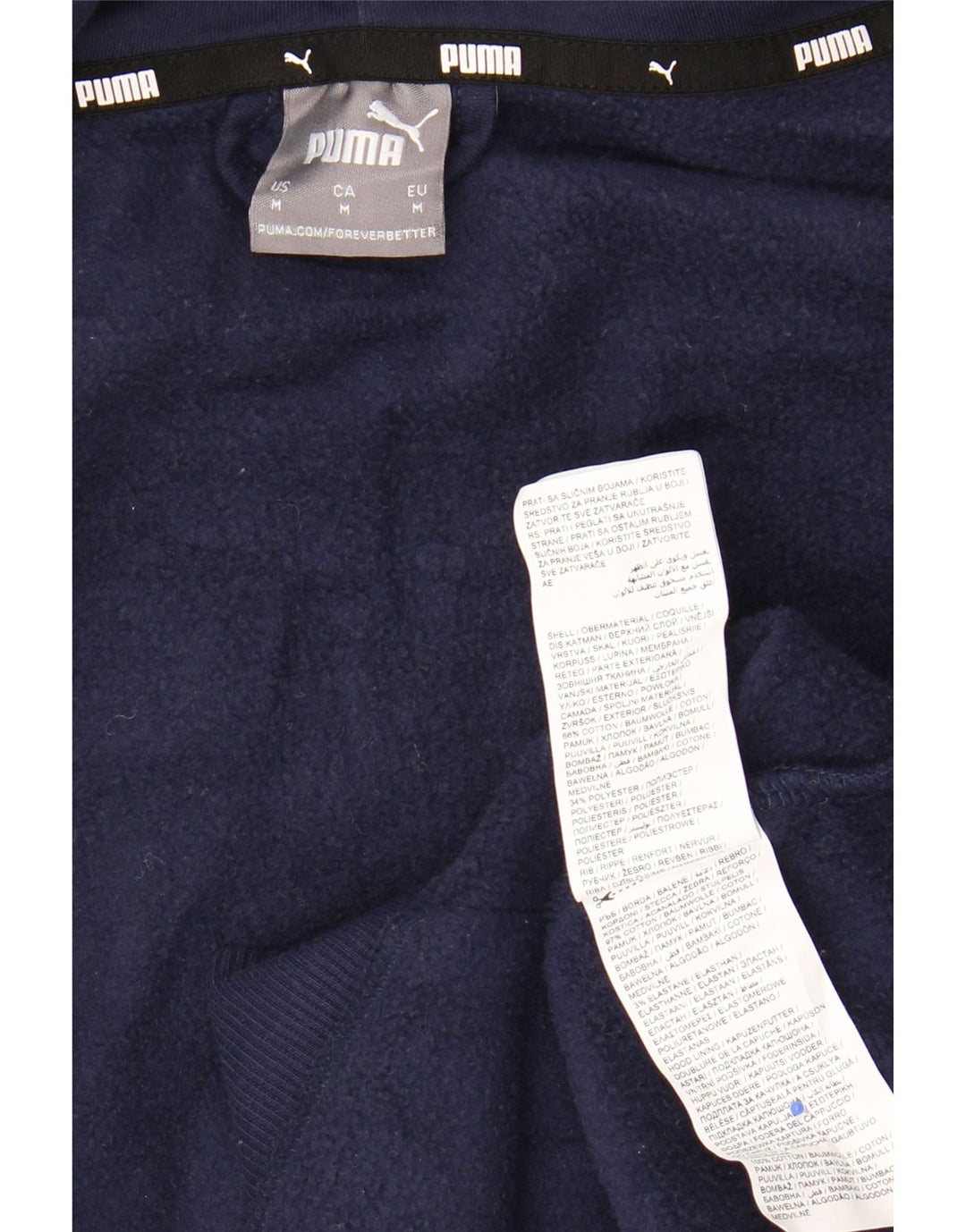 PUMA Sweat à capuche zippé pour homme en coton bleu marine moyen