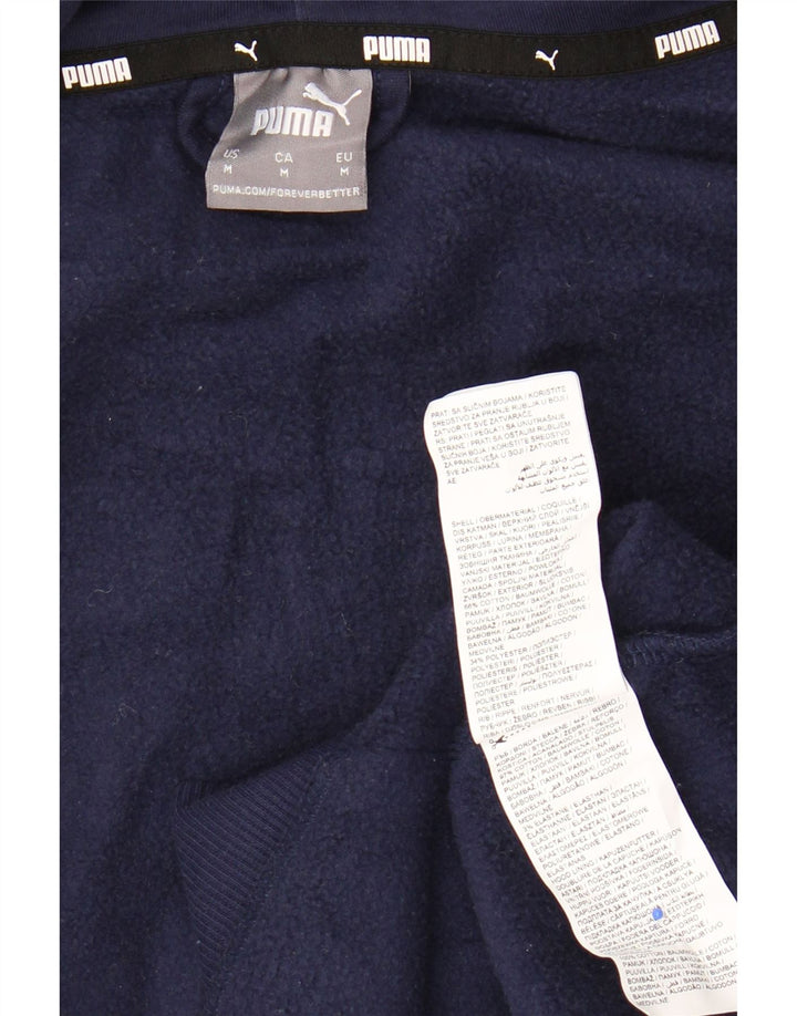 PUMA Sweat à capuche zippé pour homme en coton bleu marine moyen