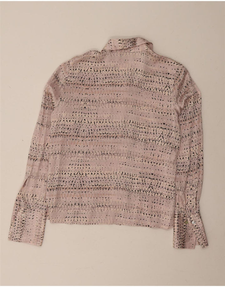 Marks & Spencer Chemisier pour femme UK 12 en soie à pois rose moyen
