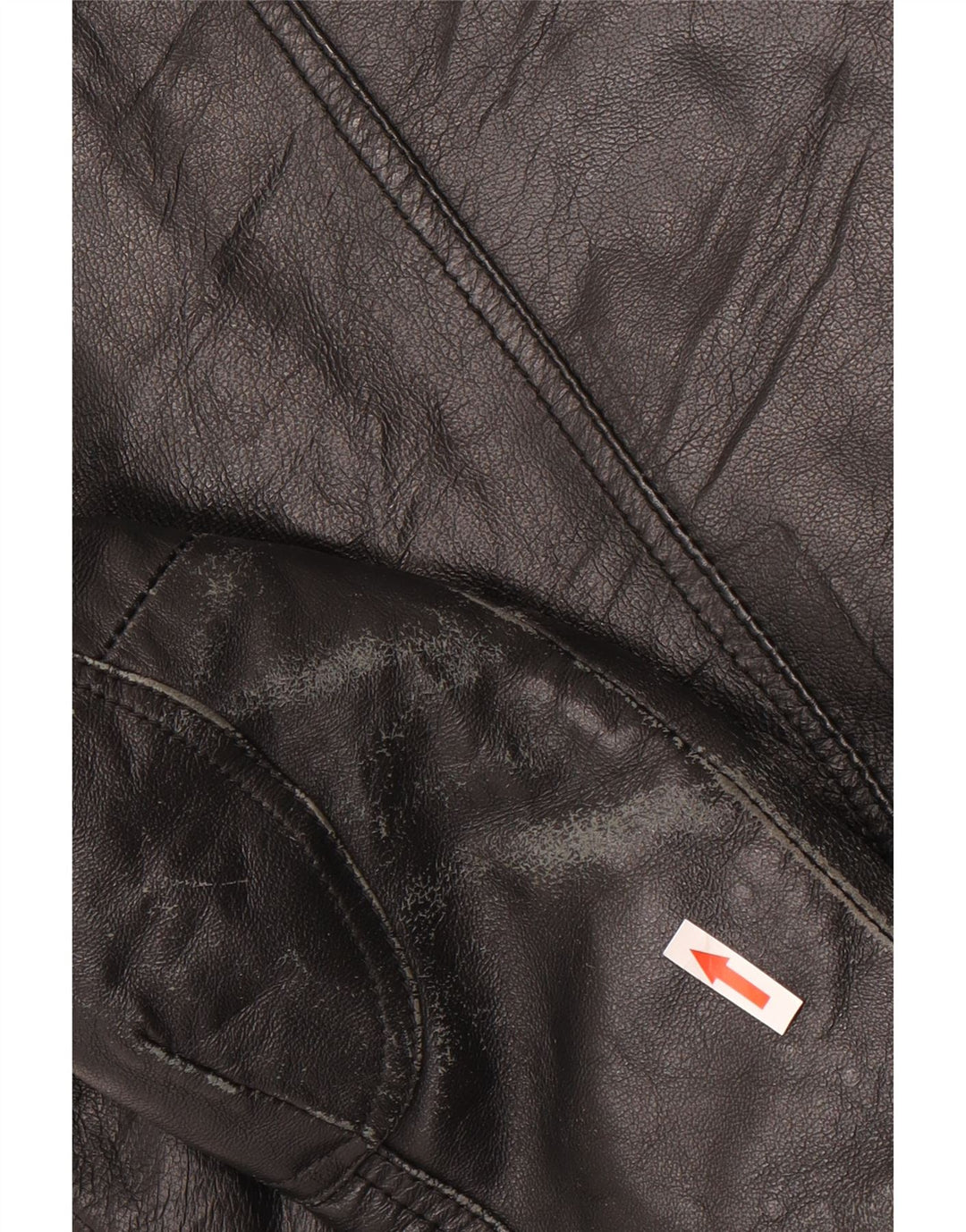 vintage Womens Crop Leather Biker Jacket UK 10 Petit cuir noir