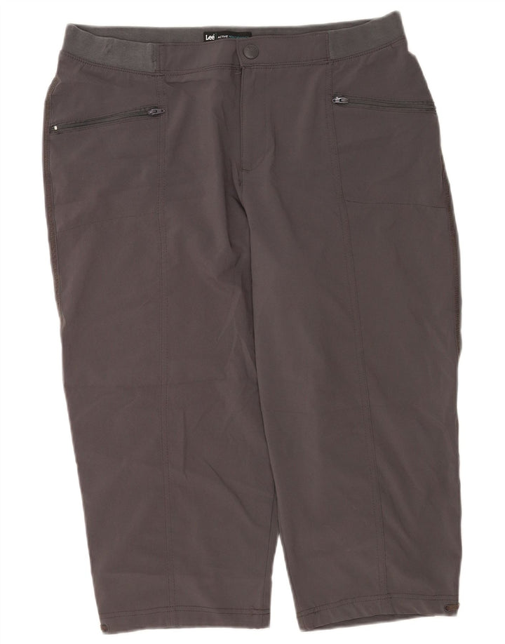Lee Pantalon Capri Femme US 14 XL W34 Gris Polyester