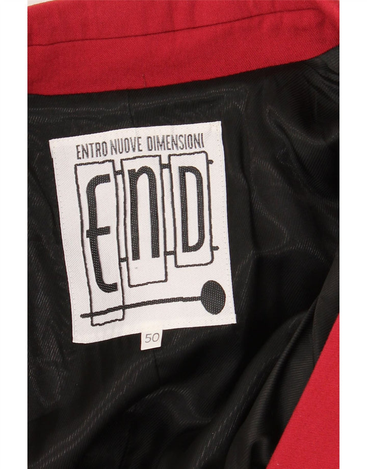 VINTAGE Veste Blazer 3 Boutons Homme IT 50 Grande Laine Rouge