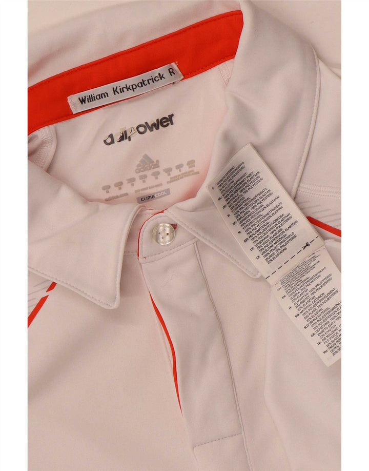 Adidas Polo Climacool Homme Blanc Moyen Polyester Colorblock
