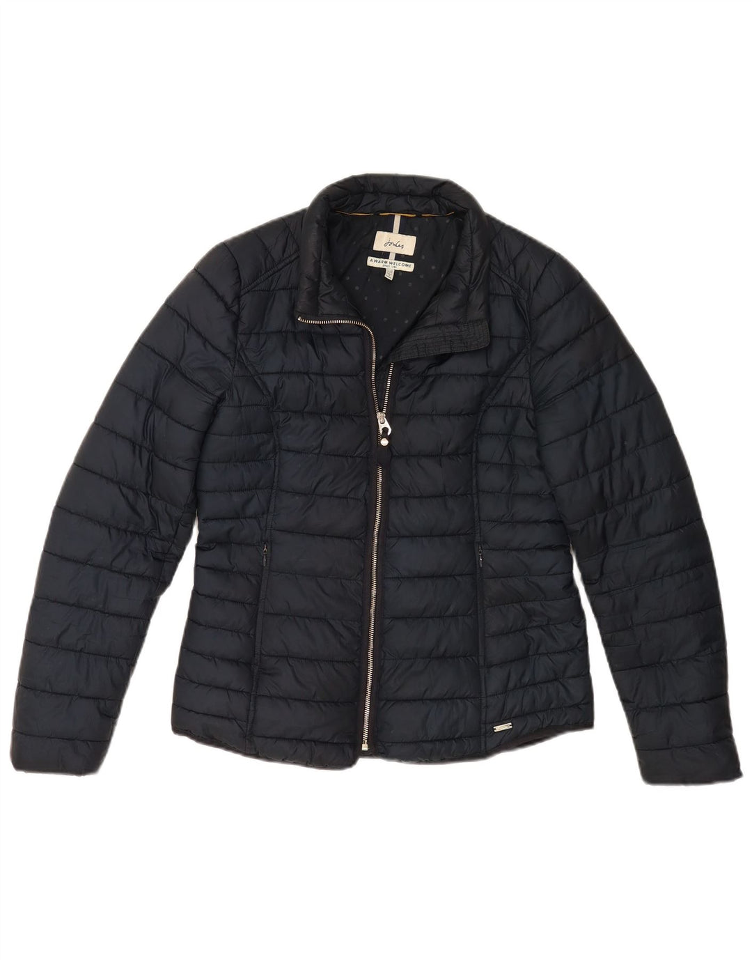 Joules Veste matelassée pour femme UK 12 Medium Bleu Marine Polyester
