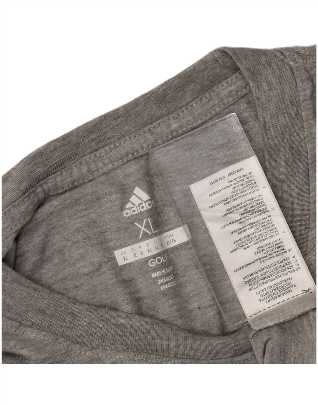Adidas T-Shirt Homme Top XL Gris Polyester