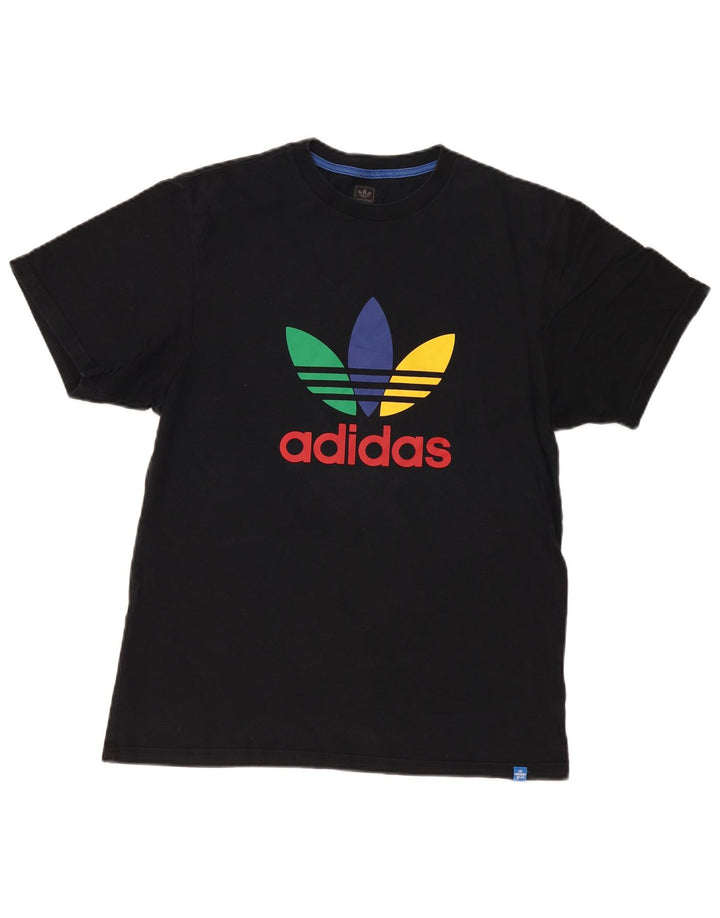 Adidas T-shirt graphique pour homme en coton noir moyen