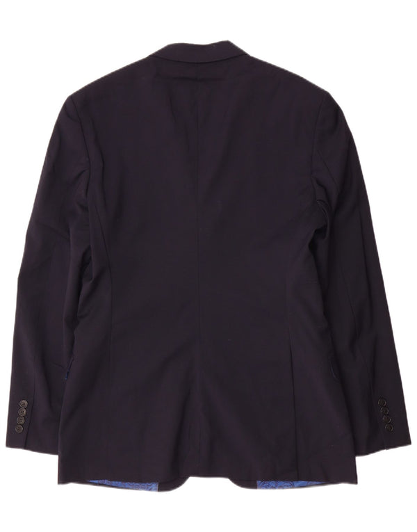 Ted Baker Veste blazer à 2 boutons pour homme US 40 Large Bleu marine en laine