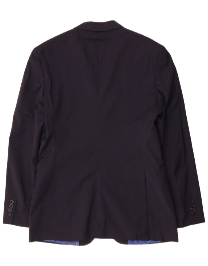 Ted Baker Veste blazer à 2 boutons pour homme US 40 Large Bleu marine en laine