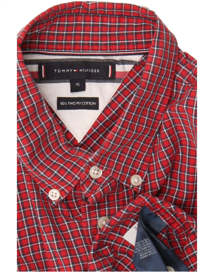 Tommy Hilfiger Chemise Homme XL Rouge Carreaux Coton