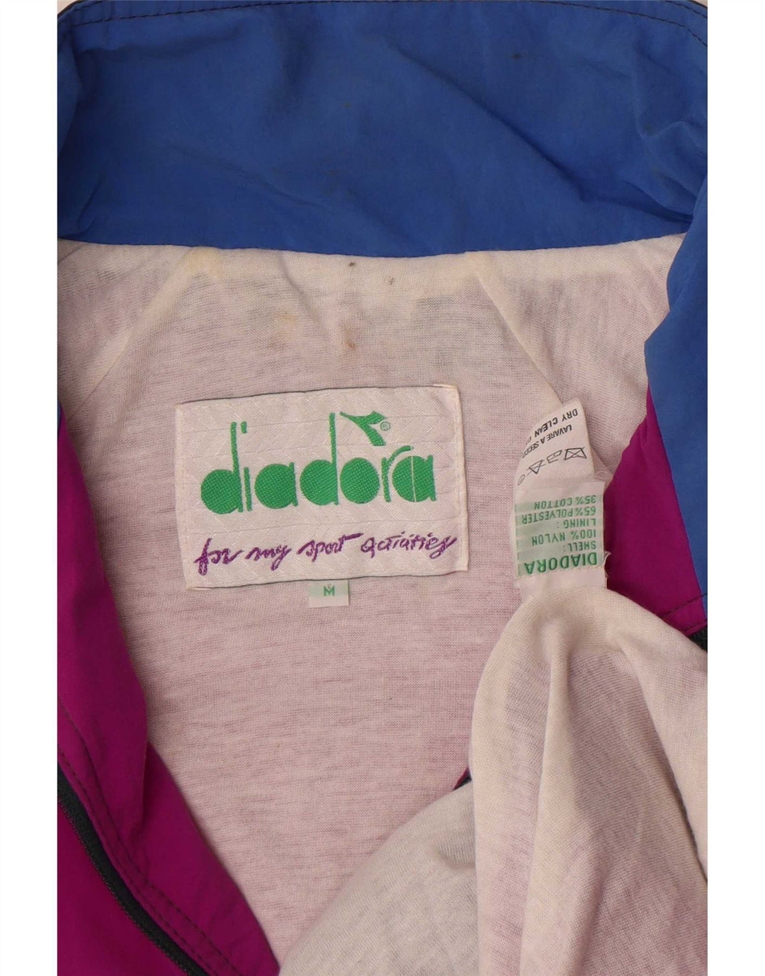 Diadora Veste de Survêtement Graphique Homme Rose Moyen Nylon Colorblock