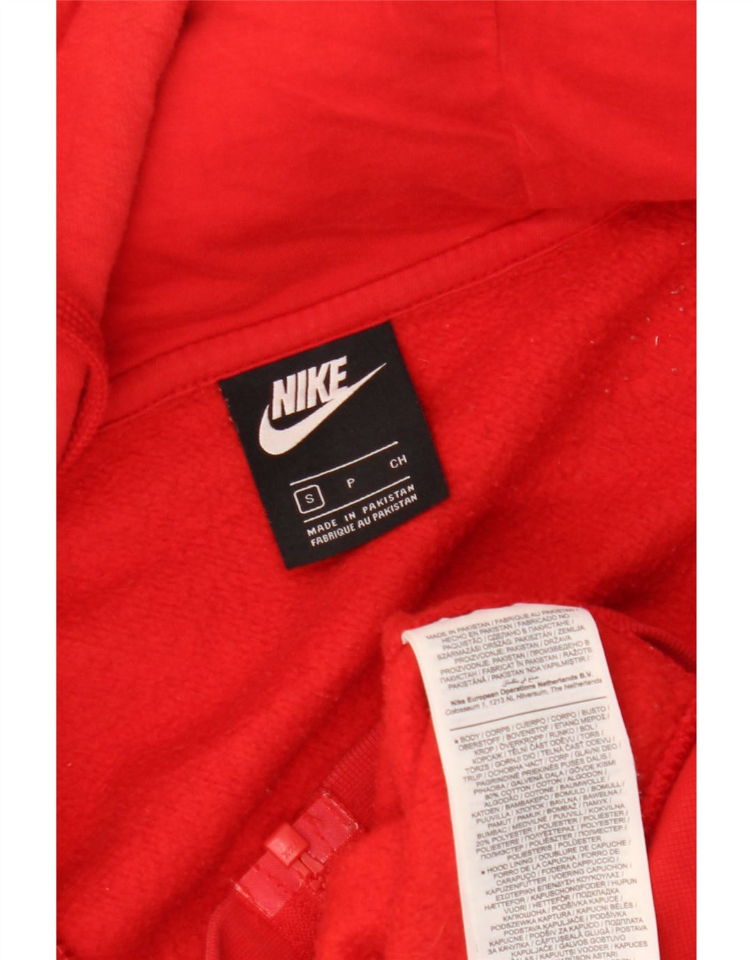 Nike Pull à capuche zippé pour homme Petit coton rouge