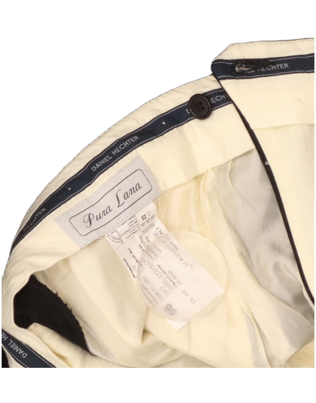 Daniel Hechter Pantalon de costume pour homme IT 56 3XL W38 L28 Laine noire