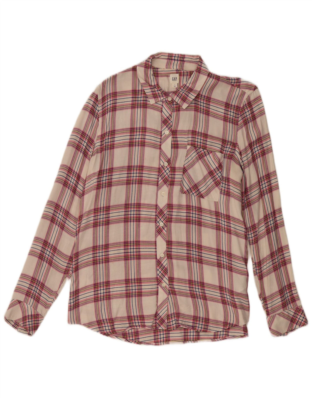 GAP Chemise en flanelle pour femme UK 16 Grande rayonne à carreaux beige