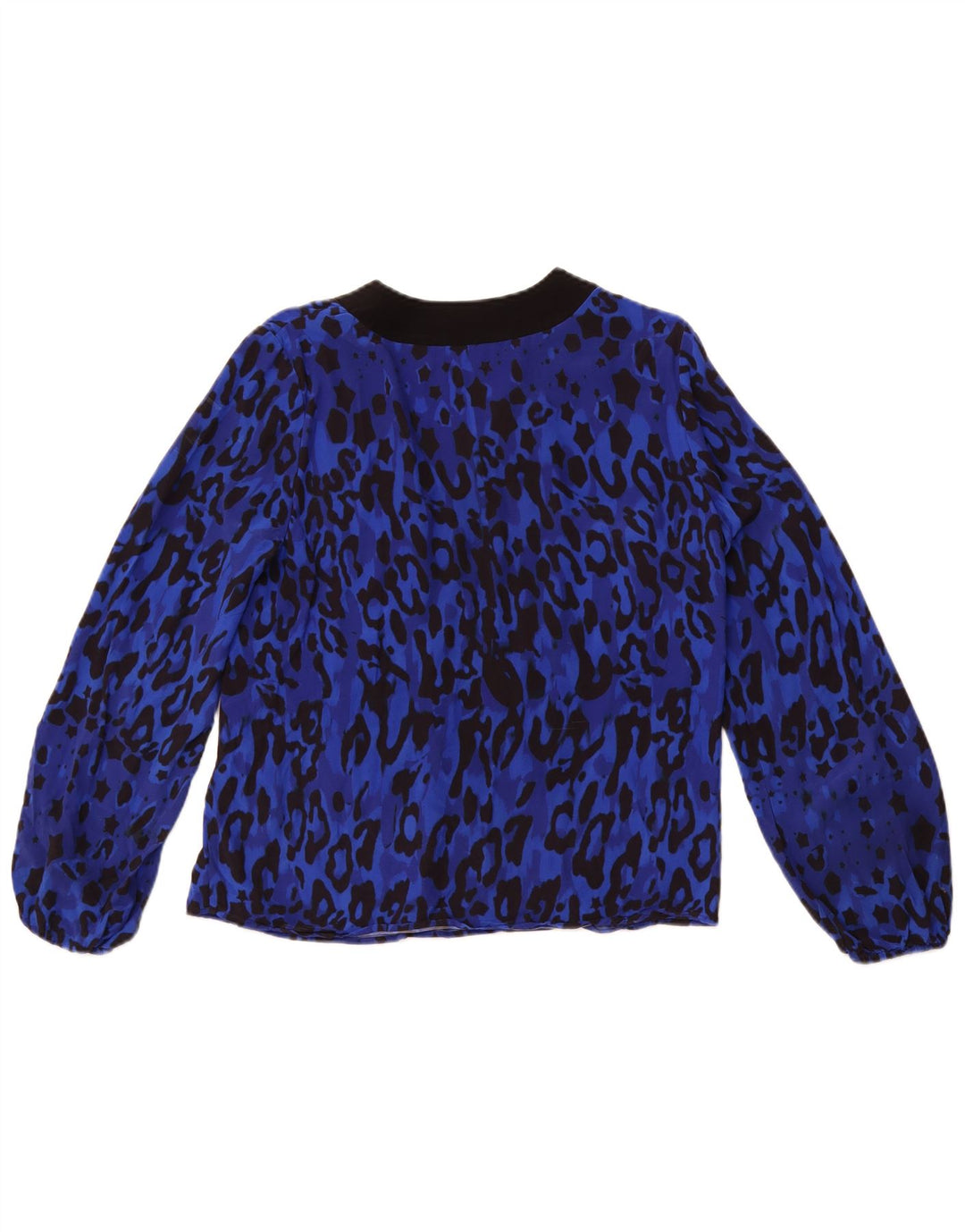 TED BAKER Chemisier à manches longues pour femme Taille 2 Petit imprimé animal bleu