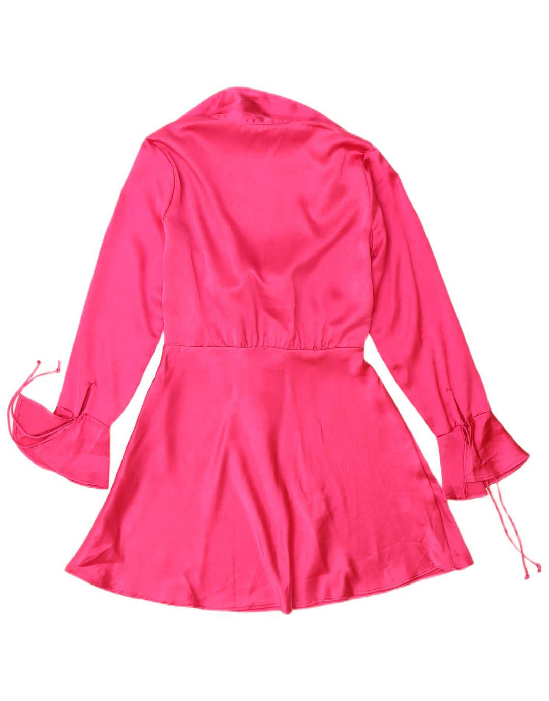 Zara Robe trapèze à manches longues pour femme UK 44 Polyester rose moyen