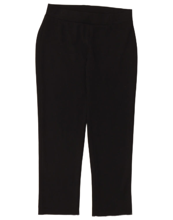 Marks & Spencer Womens Straight Casual Trousers UK 12 Medium W30 L27 Black