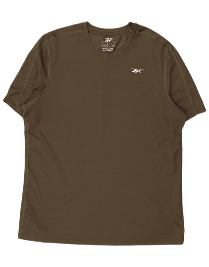Reebok T-Shirt Homme Haut Large Kaki Polyester