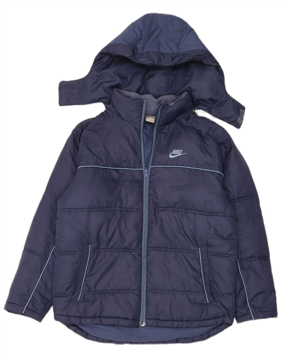 Nike Veste matelassée à capuche graphique pour garçon 12-13 ans Bleu marine Taille L