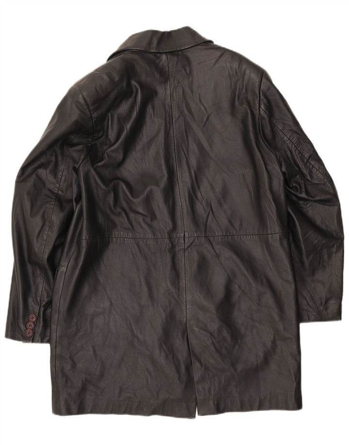 manteau en cuir femme vintage IT 42 Cuir noir moyen