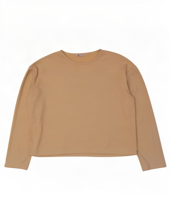 Zara Homme Coupe Ample Top Manches Longues Large Beige