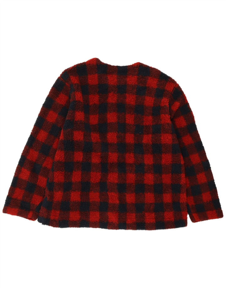 LEE Veste polaire surdimensionnée pour femme UK 18 XL Rouge à carreaux Polyester