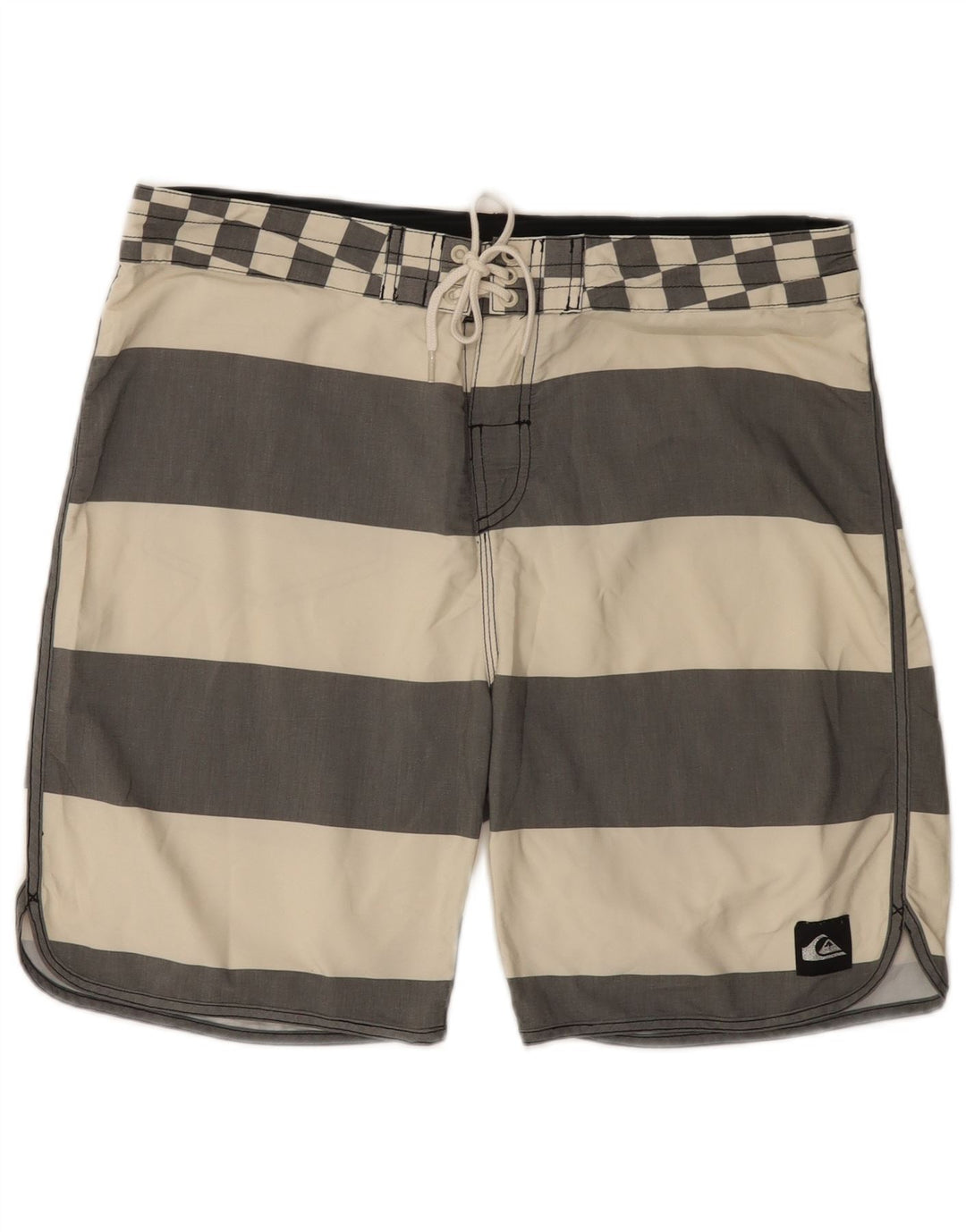 Quiksilver Short de Bain Homme Large Rayé Blanc Cassé Polyester