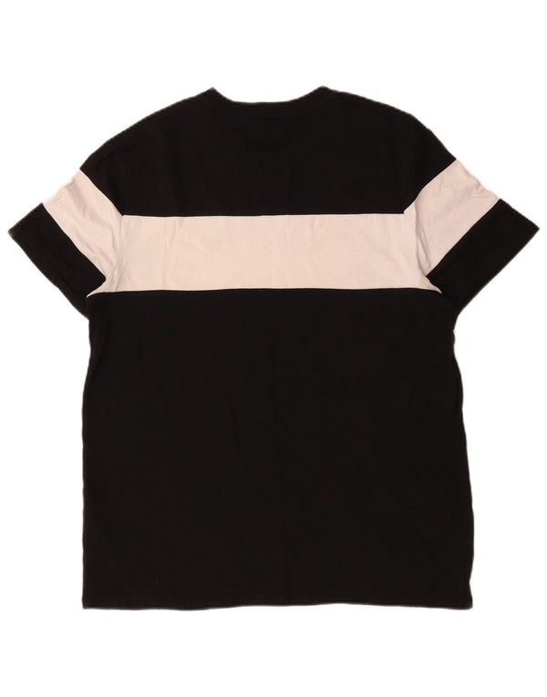 Tommy Hilfiger T-Shirt Homme Noir Moyen Colorblock Coton