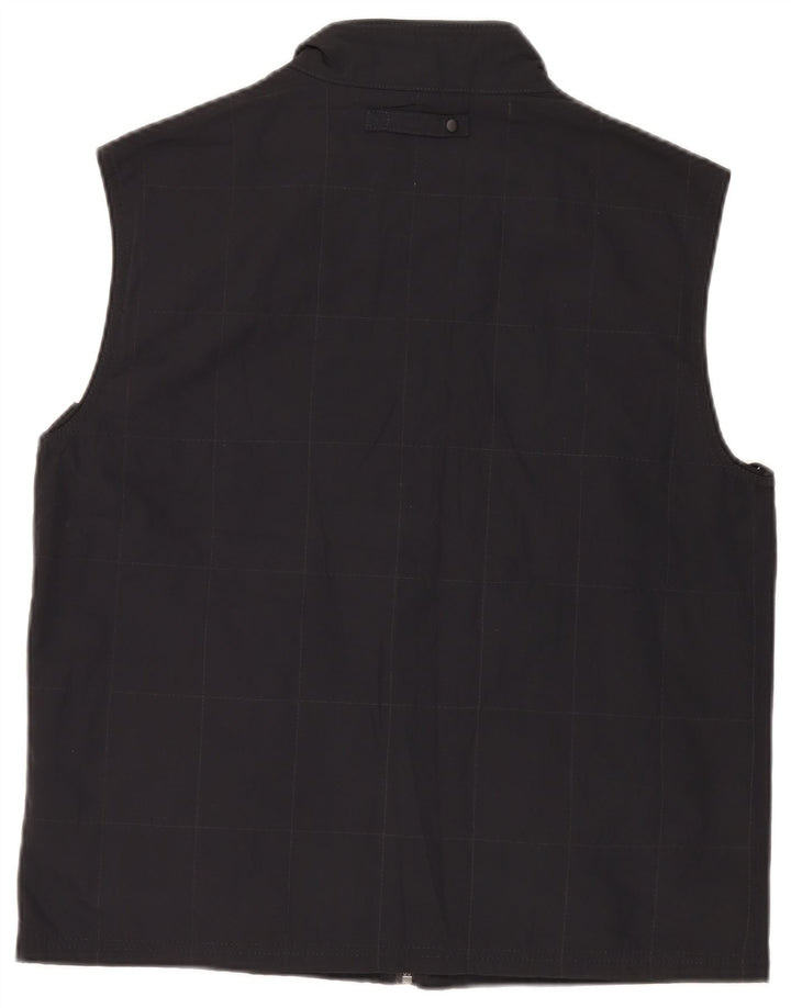 Massimo Dutti Gilet Homme UK 42 XL Noir Carreaux Polyester