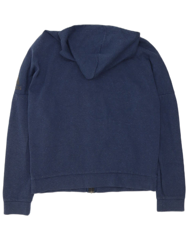 Adidas Pull à capuche zippé graphique pour hommes, grand bleu marine