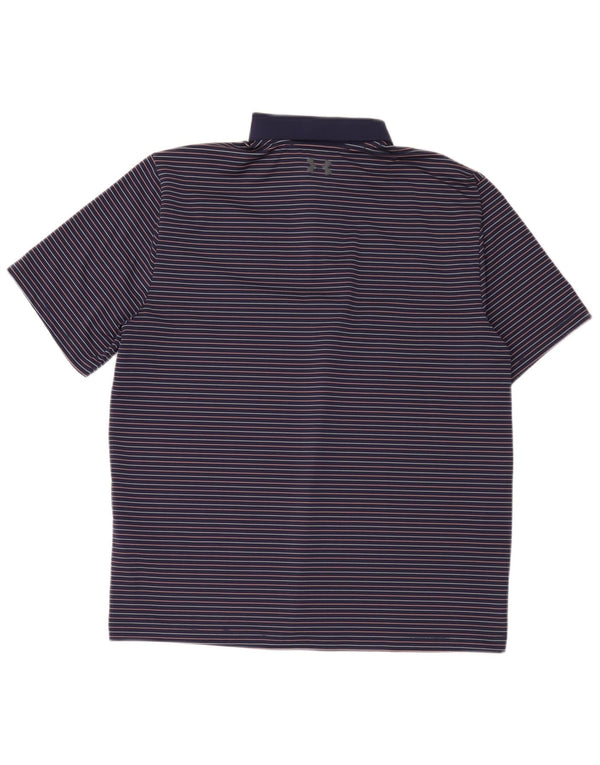 Under Armour Polo Homme Grande Rayure Bleu Marine Polyester