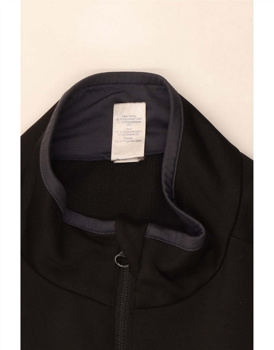 vintage Mens Survêtement Top Veste Grand Noir Polyester