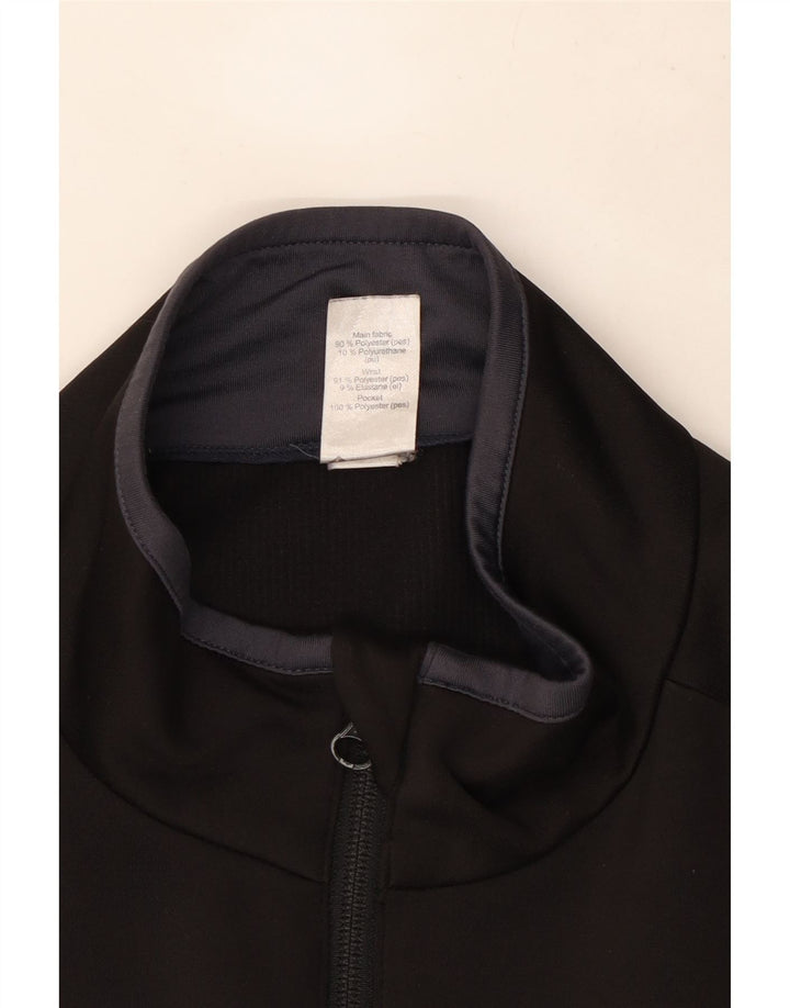 vintage Mens Survêtement Top Veste Grand Noir Polyester