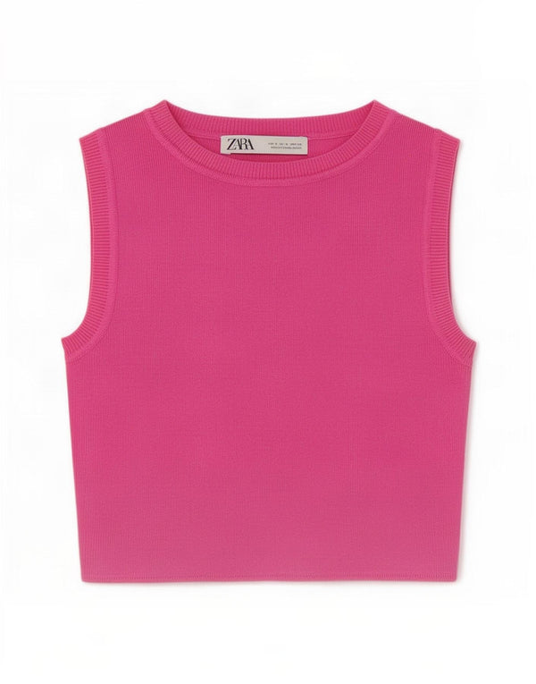 Zara Femme Débardeur UK 10 Petit Rose