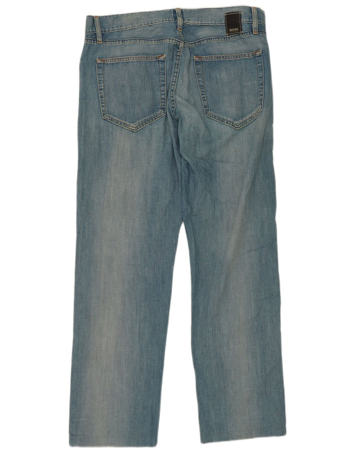 Hugo Boss Femme Jean droit W32 L29 Bleu