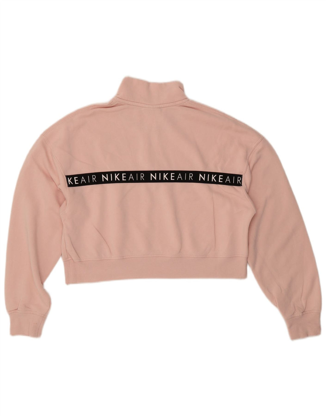 NIKE Womens Crop Graphic Sweatshirt Jumper UK 16 Grand Rose Colorblock