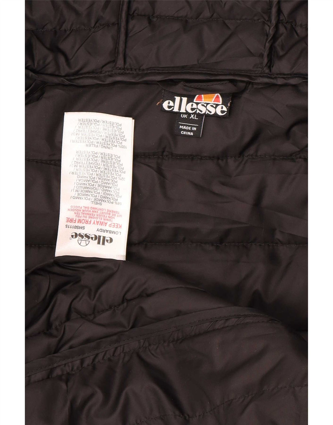 Ellesse Veste matelassée à capuche pour homme UK 42 XL Gris Polyamide