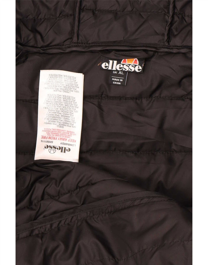 Ellesse Veste matelassée à capuche pour homme UK 42 XL Gris Polyamide