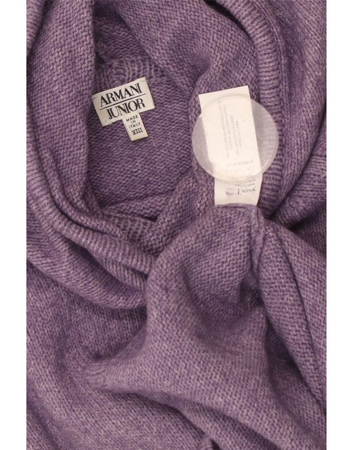 ARMANI JUNIOR Pull à capuche fille 7-8 ans Violet Coton