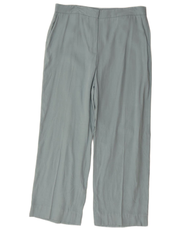 Pantalon Chino Droit Femme Zara Large W30 L27 Bleu Lyocell