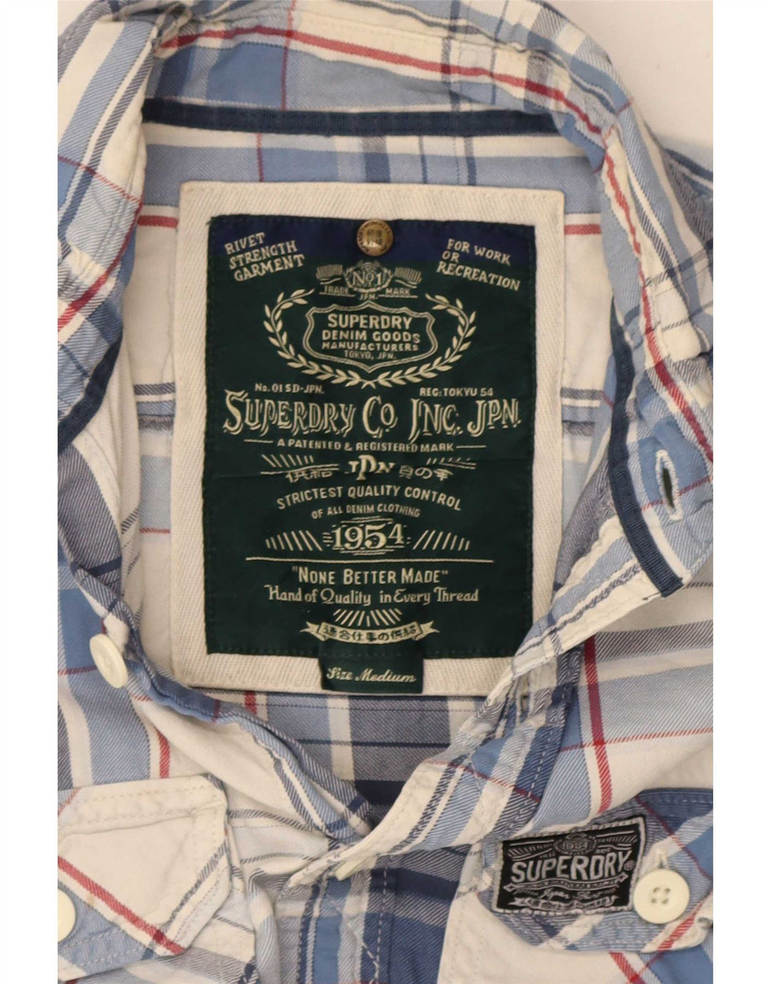 Superdry Chemise en Flanelle Homme Bleu Moyen Carreaux